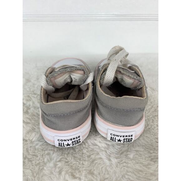 Converse All Star Toddlers Size 5 Gray & With Pink Canvas Low-Top Sneakers - Picture 3 of 9